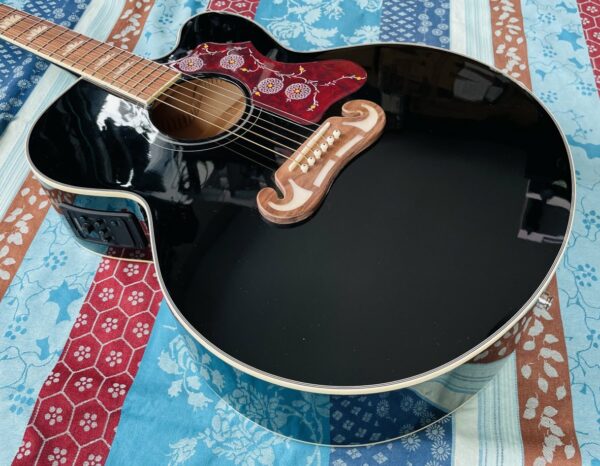 Guitare électro-acoustique jumbo Epiphone J-200EC Studio ebony n°21101313634, étui ajouté Epiphone – Image 2