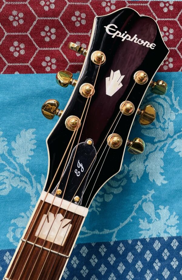 Guitare électro-acoustique jumbo Epiphone J-200EC Studio ebony n°21101313634, étui ajouté Epiphone – Image 4