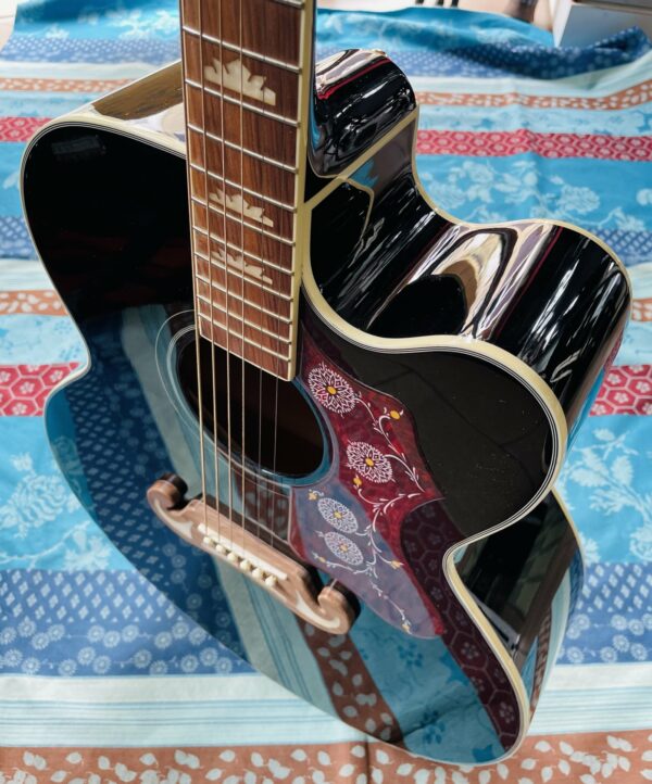 Guitare électro-acoustique jumbo Epiphone J-200EC Studio ebony n°21101313634, étui ajouté Epiphone – Image 9