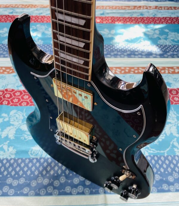 Guitare Gibson SG Standard DC 2H HT RW Ebony n°226420418, micros Classic 57 plus + 57 classique vintage, plaque Mojotone DC Solderless Harness, belle housse Gibson Deluxe – Image 12