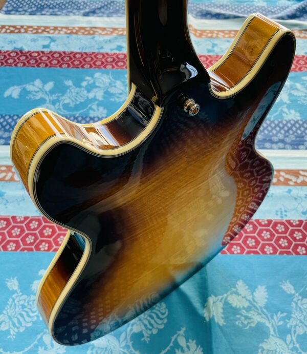 Guitare hollow body D’Angelico Excel EX DCTP vintage sunburst n°W801666 (Korea), étui D’Angelico, sangle Shiver avec Straplocks – Image 13