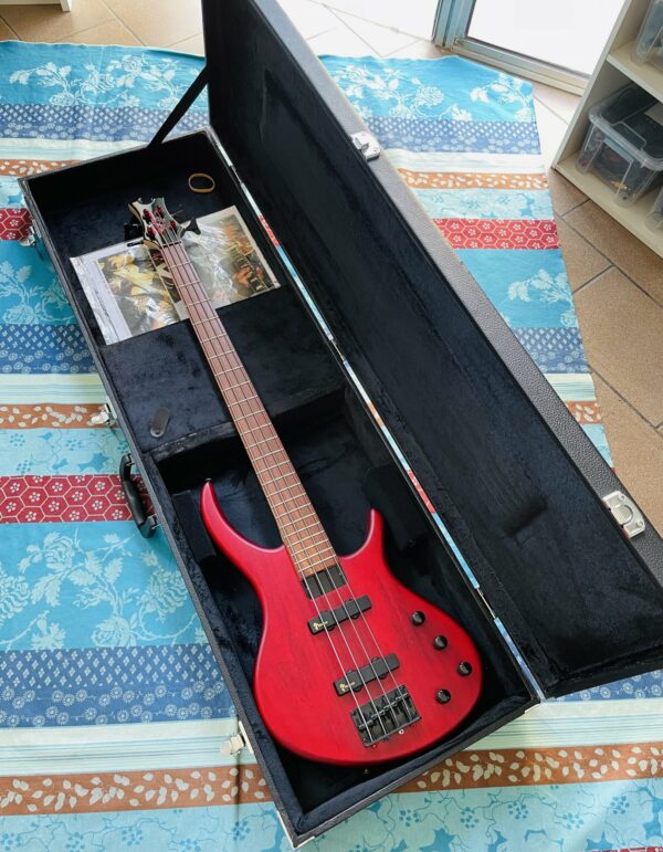 Basse électrique Epiphone Toby Deluxe IV Bass Translucent Red n°20092350020 (Indonésie), Protective Case Eco Black, sangle, docs Epiphone. – Image 13