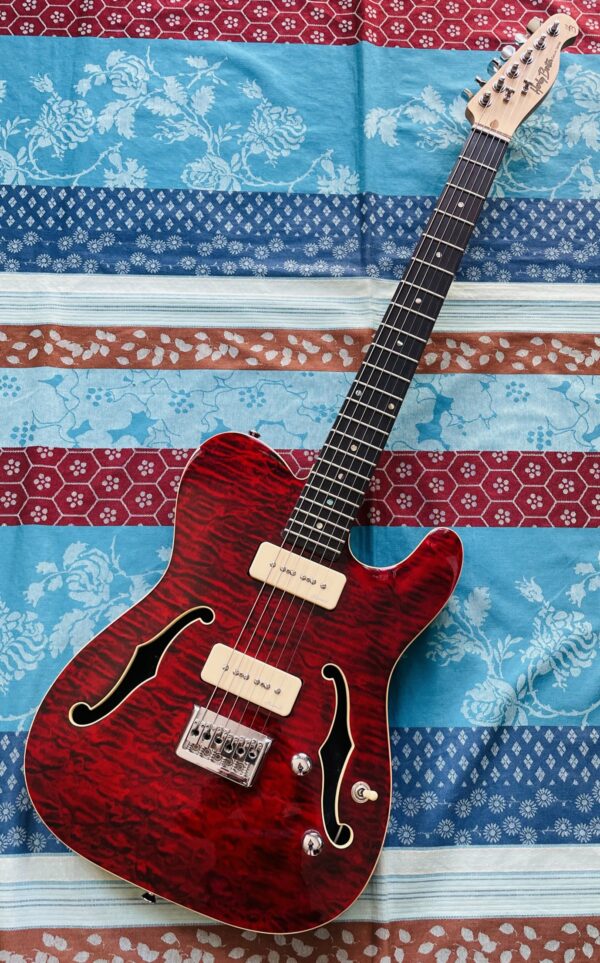 Guitare électrique telecaster Harley Benton Deluxe Series TE90QM transred n°75753CAG00231 (Indonesia)