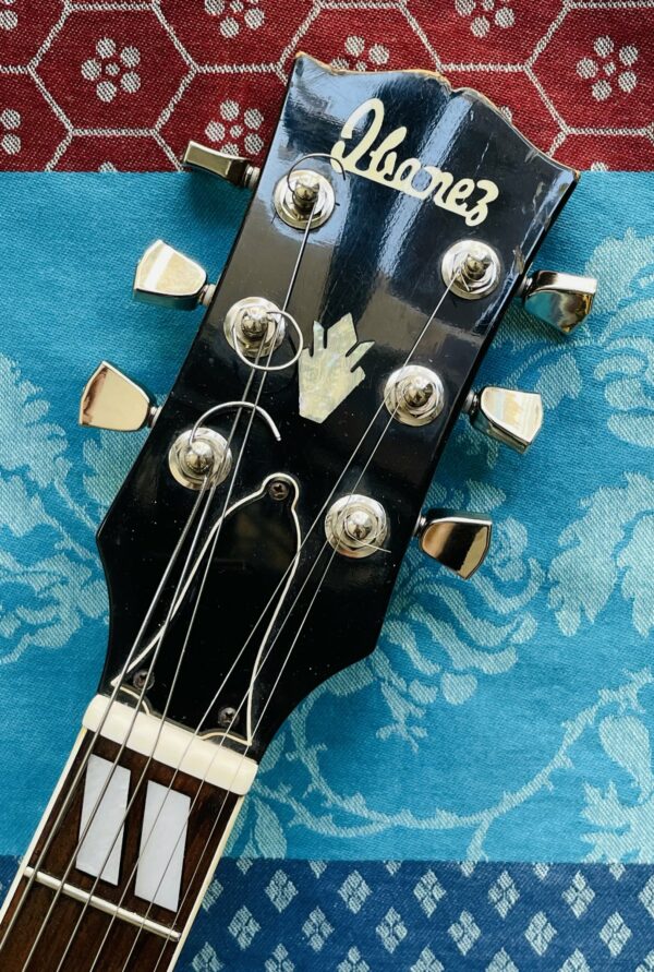 Rare guitare électrique archtop Ibanez 2355 Sunburst lawsuit (1976, Japan), réglée luthier Amal (facture 24.05.2024), réparation sélecteur micros (luthier Caro 19.07.24), refrettage du manche avec sillet en os (luthier Caro 22.11.24), mécaniques Kluson (Caro 27.05.25) – Image 4