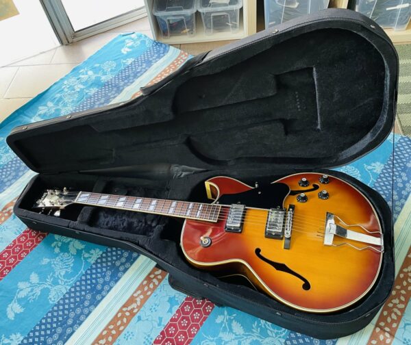 Rare guitare électrique archtop Ibanez 2355 Sunburst lawsuit (1976, Japan), réglée luthier Amal (facture 24.05.2024), réparation sélecteur micros (luthier Caro 19.07.24), refrettage du manche avec sillet en os (luthier Caro 22.11.24), mécaniques Kluson (Caro 27.05.25) – Image 15