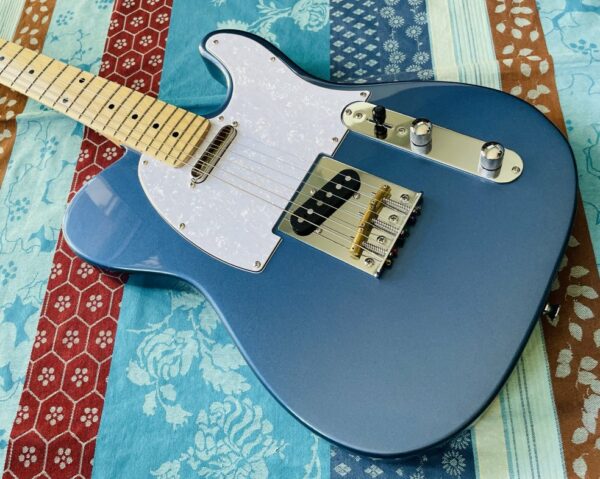 Guitare électrique Harley Benton TE-20 MN Blue Mettalic, pontets et mécaniques autobloquantes ajoutées – Image 2