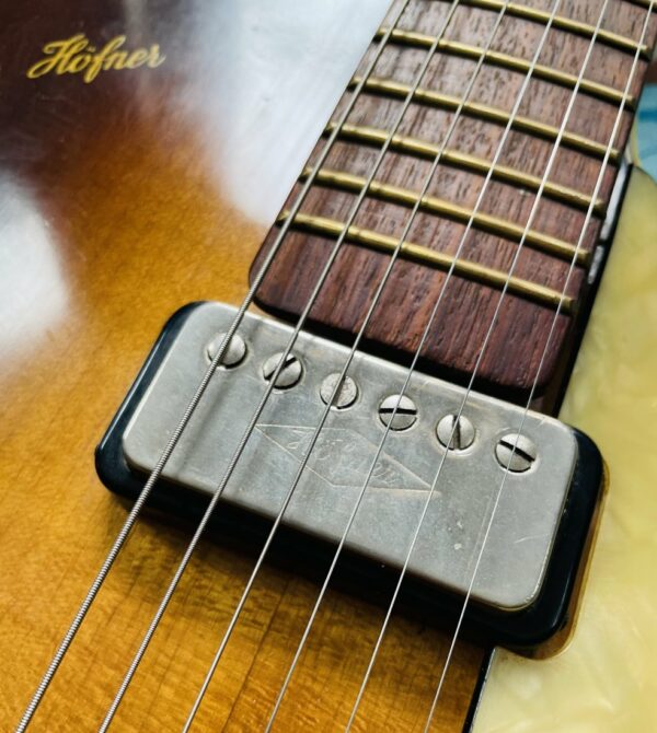 Guitare électrique vintage hollow body Hofner Jazz 450 SE sunburst (années 1950, Germany), révision luthier Amal (17.06.25) – Image 5