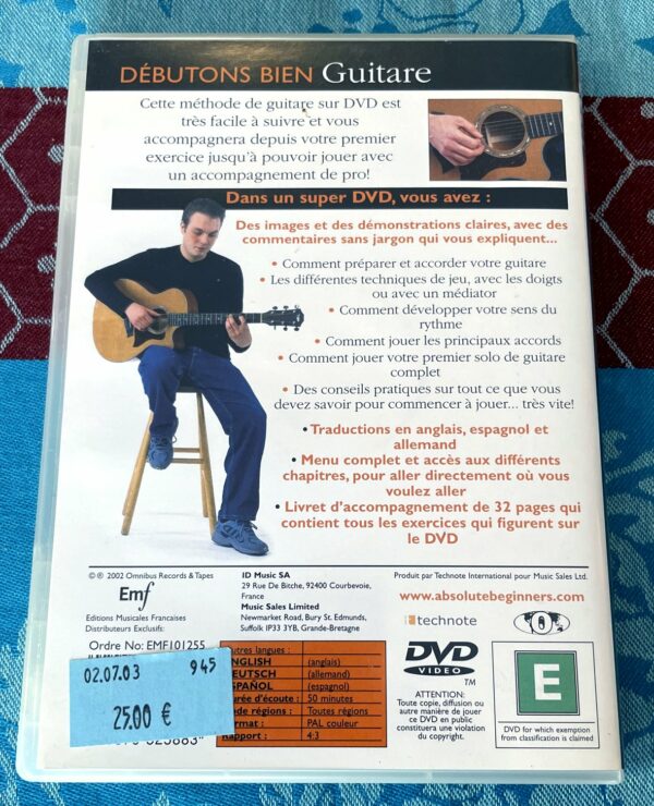 DVD Débutons bien Guitare, EMF, 2002 – Image 2