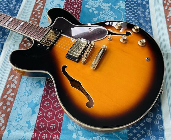 Guitare électrique Epiphone Sheraton II Pro Vintage Sunburst n°18112303251 (2018), étui Epiphone – Image 2