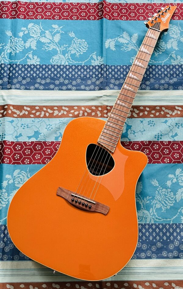 Guitare électro-acoustique Ibanez ALT-30 DOM Dark Orange Metallic n°SB03PW230700310 (Indonésie), belle housse Shiver Acoustic, clé
