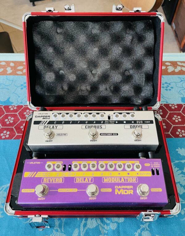 Montage original 2 multieffets Valeton Dapper MDR + Dapper Mini 4 effect Strip, valise Fazley, câblages, alim – Image 2