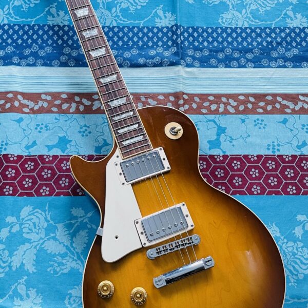 Guitare électrique gaucher Gibson Les Paul Standard honey burst left hand n°92846337 (1996, USA), étui Gibson, certificat LPSLHBCH1 Etui Gibson, luthier Amal (08.09.25)