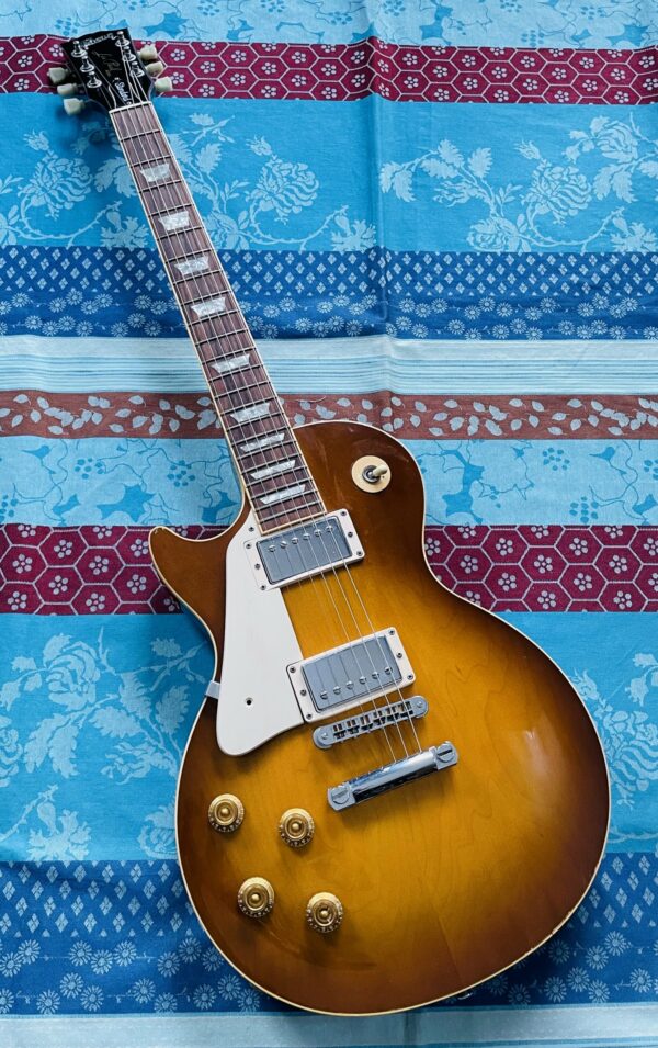 Guitare électrique gaucher Gibson Les Paul Standard honey burst left hand n°92846337 (1996, USA), étui Gibson, certificat LPSLHBCH1 Etui Gibson, luthier Amal (08.09.25)