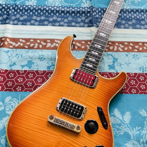 Rare guitare électrique Ibanez S.Classic SC620 amber pearl n°F9734102 (1997, Japan), housse Ibanez, réglage luthier Amal (20.09.25), micro manche Dimarzio Rick Derringer signature