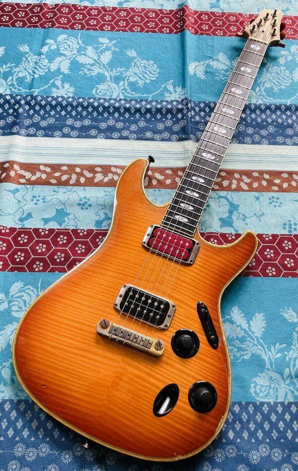 Rare guitare électrique Ibanez S.Classic SC620 amber pearl n°F9734102 (1997, Japan), housse Ibanez, réglage luthier Amal (20.09.25), micro manche Dimarzio Rick Derringer signature