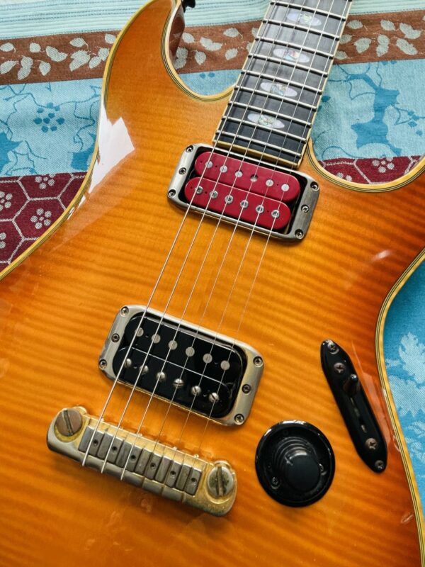 Rare guitare électrique Ibanez S.Classic SC620 amber pearl n°F9734102 (1997, Japan), housse Ibanez, réglage luthier Amal (20.09.25), micro manche Dimarzio Rick Derringer signature – Image 3