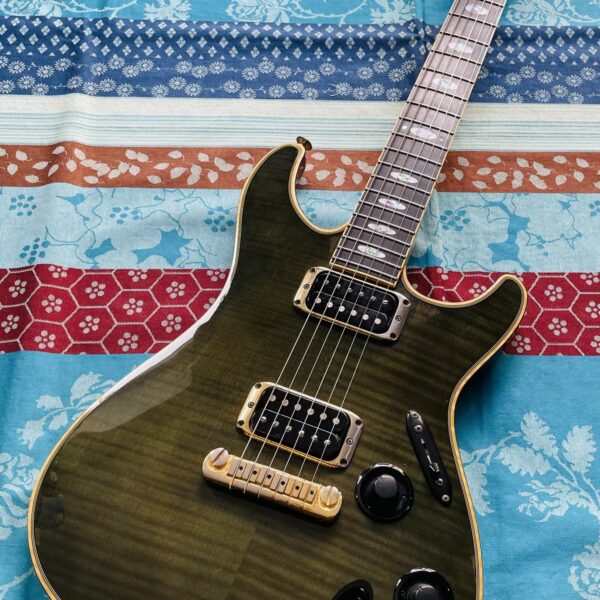 Rare guitare électrique Ibanez S.Classic SC620 BGN black green n°F98003884 (1998, Japan), étui ancien, réglage luthier Amal (20.09.25)