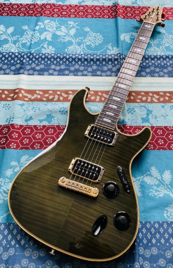 Rare guitare électrique Ibanez S.Classic SC620 BGN black green n°F98003884 (1998, Japan), étui ancien, réglage luthier Amal (20.09.25)