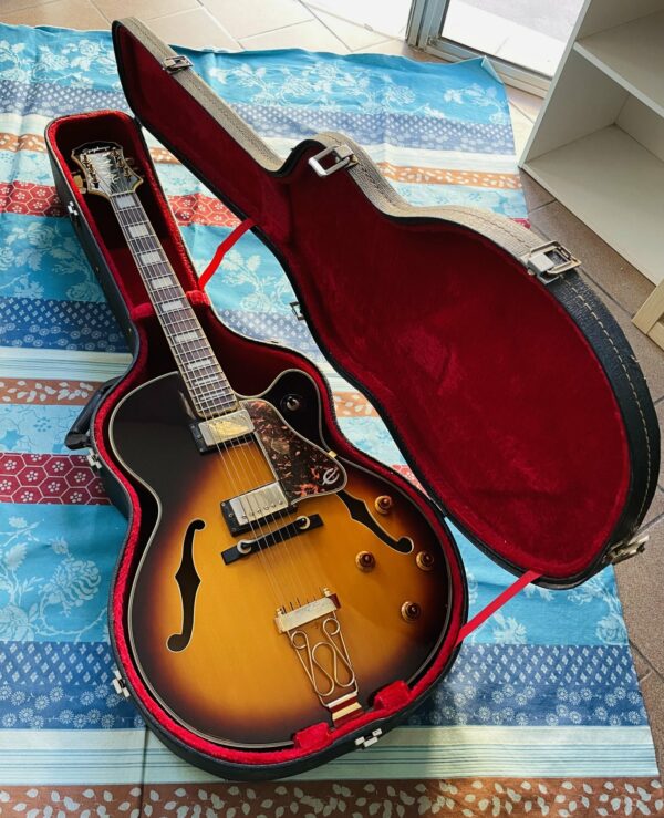 Guitare électrique Epiphone Emperor J sunburst n°9102769 (1991, Korea), étui Epiphone, révision luthier Caro – Image 9