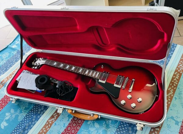 Guitare électrique gaucher Gibson Les Paul HP black cherry Burst n°170067366 (2016, USA), série High Performance, G-Force, bel étui Gibson, certificats et accessoires Gibson. – Image 13