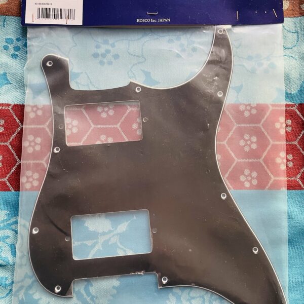 Pickguard rare guitare électrique Hosco Stratocaster ST BLK 3PLY 2 HUM (Japan)