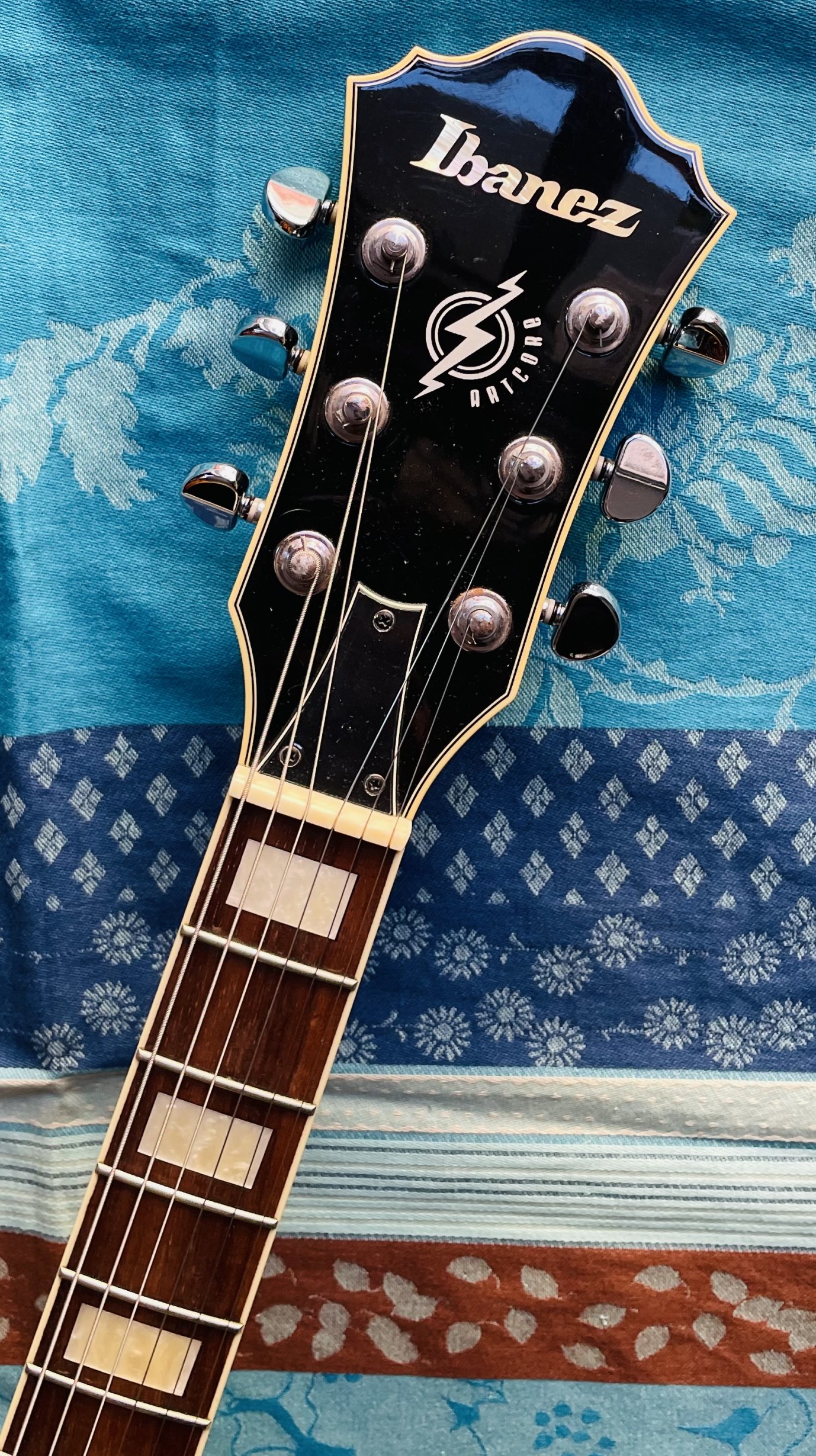 Guitare électrique Ibanez Artcore AF75 brown sunburst BS12.01 n°S06111902, révision Luthier Thébé, housse Tobago, sangle – Image 3