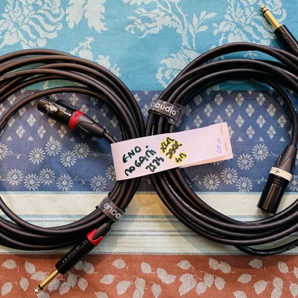 Paire de Câbles haut de gamme Eno Mogani 2534, XLR Mâle Femelle / jack mono gold neutrik, Japan (lot n°4)