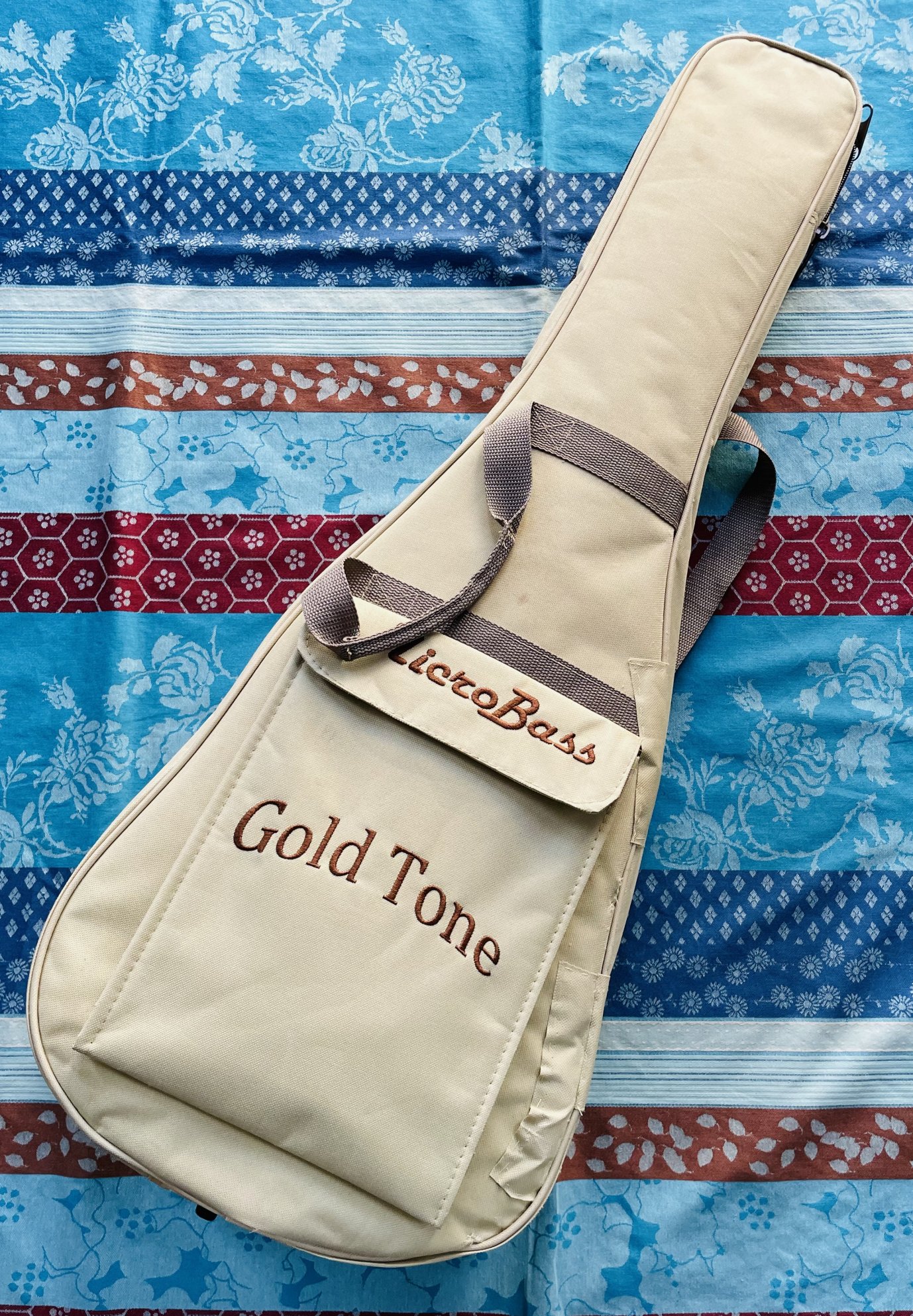 Basse électro-acoustique Goldtone droitier M-Bass, housse d'origine, sangle – Image 4