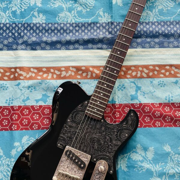 Guitare électrique Dean Zelinsky Dellatera Telecaster black paisley n°S191507, Z Glide Equiped, étui