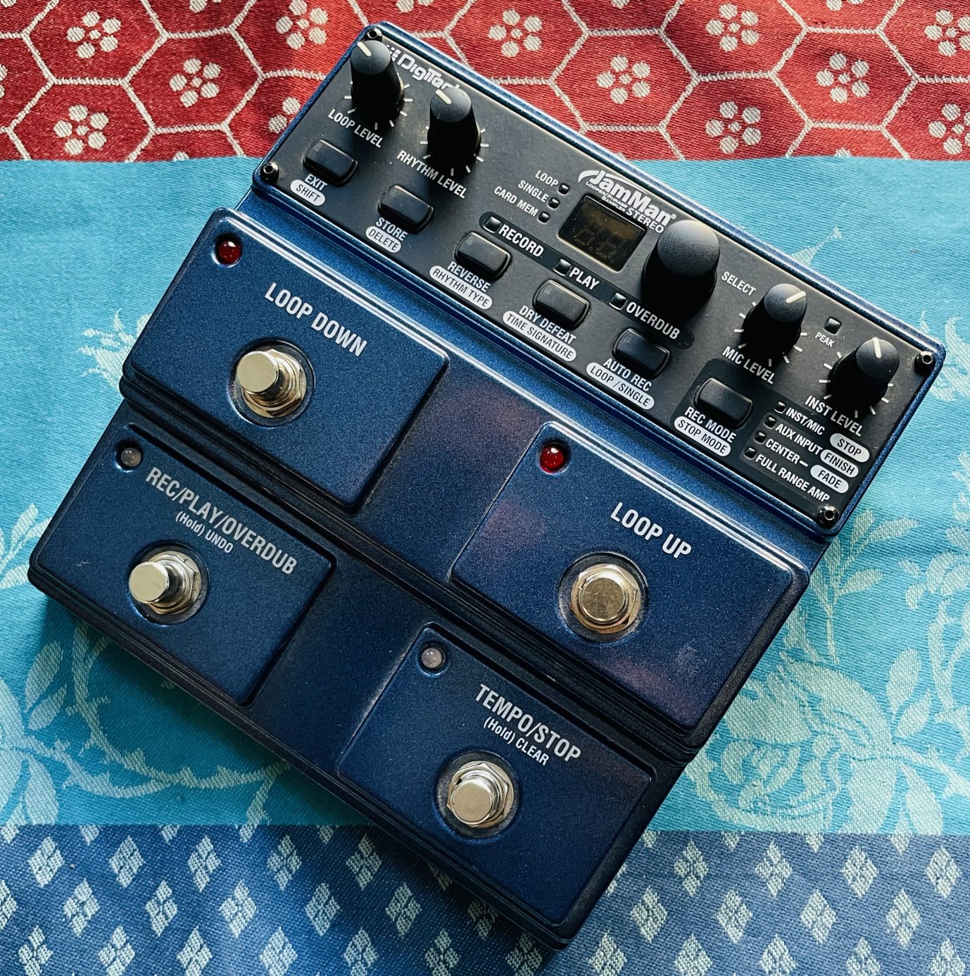 Pédale looper guitare chant Digitech jam man stereo n°12001923642, alim, notice, carte SD