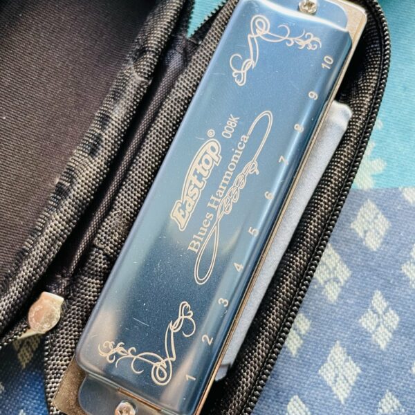 3 Harmonicas Eastop blues harmonica G / F / D, housses, boites