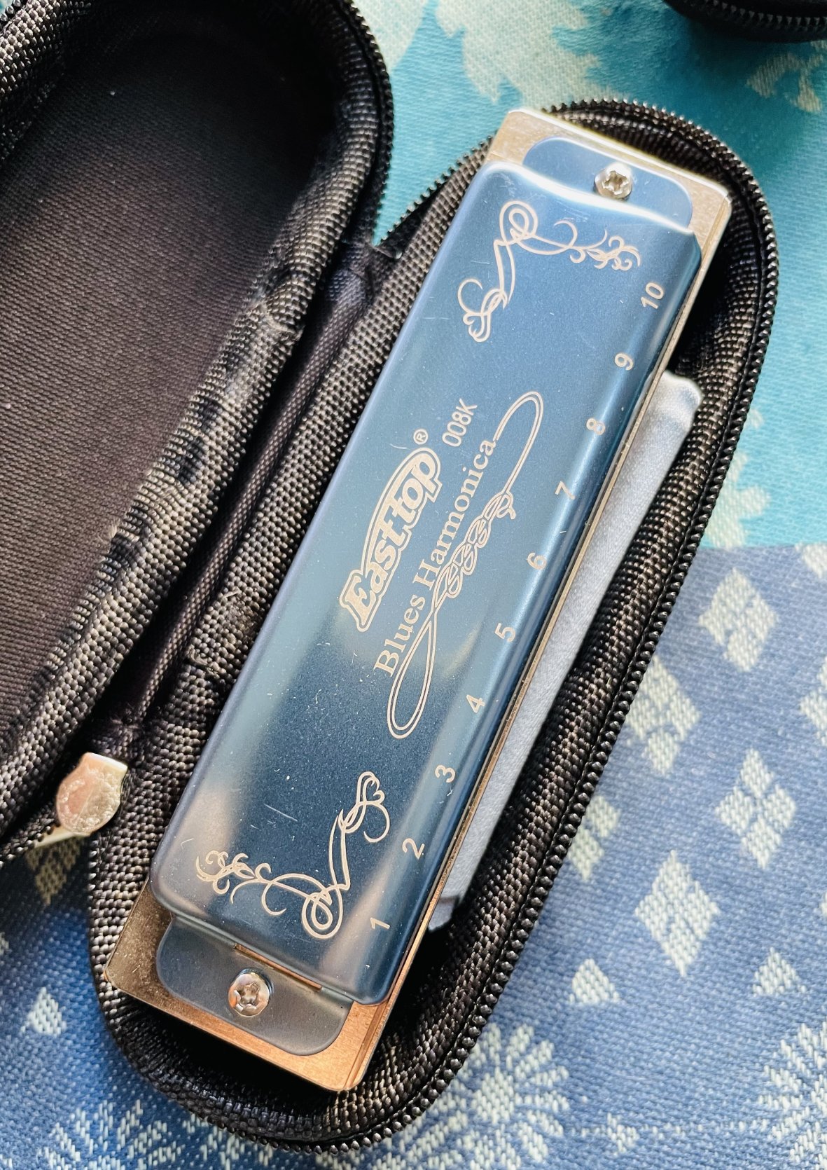 3 Harmonicas Eastop blues harmonica G / F / D, housses, boites