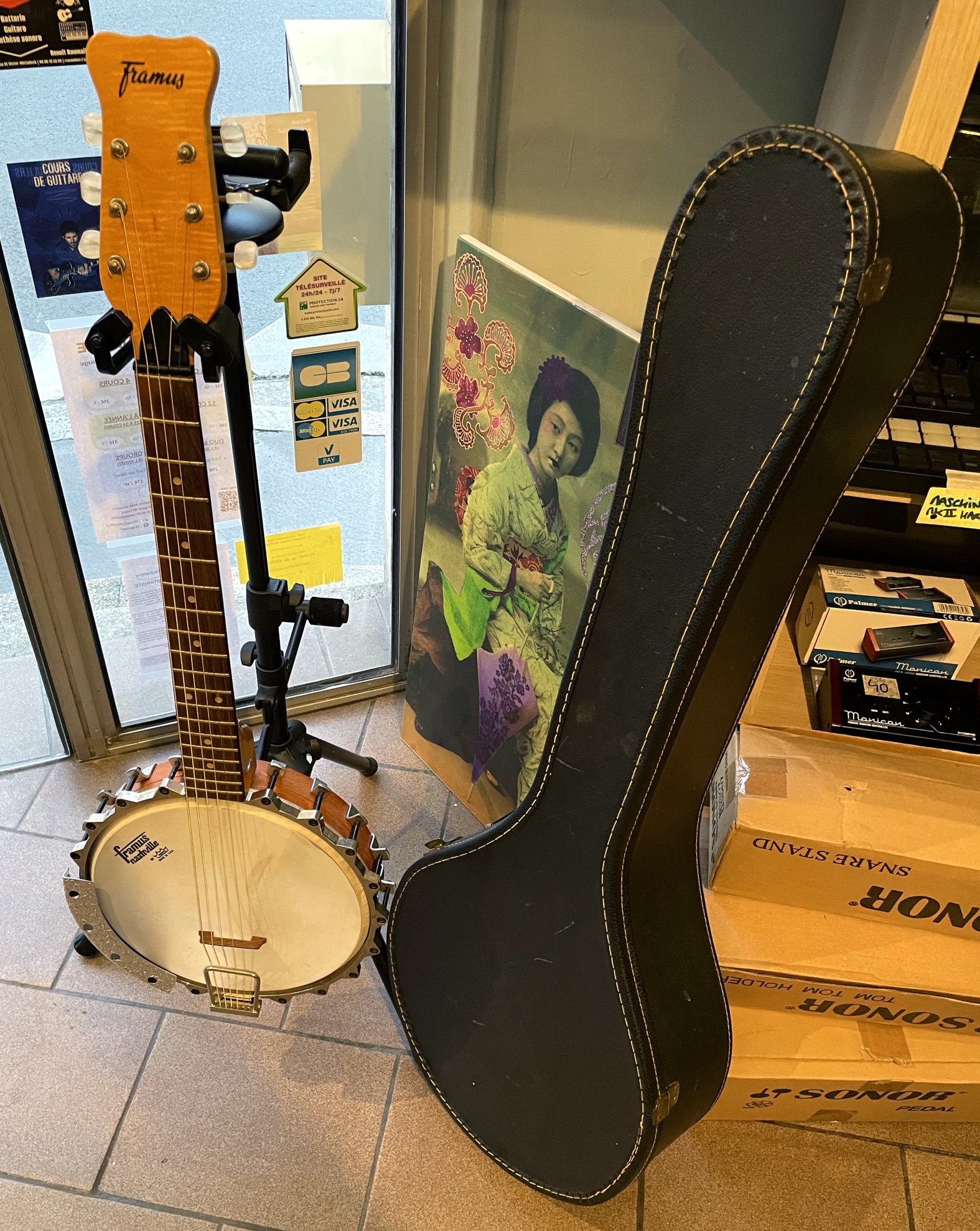 PROMO ! Banjo 6 cordes Framus Nashville openback (Germany, 1976), étui d’origine, accessoires métal – Image 7