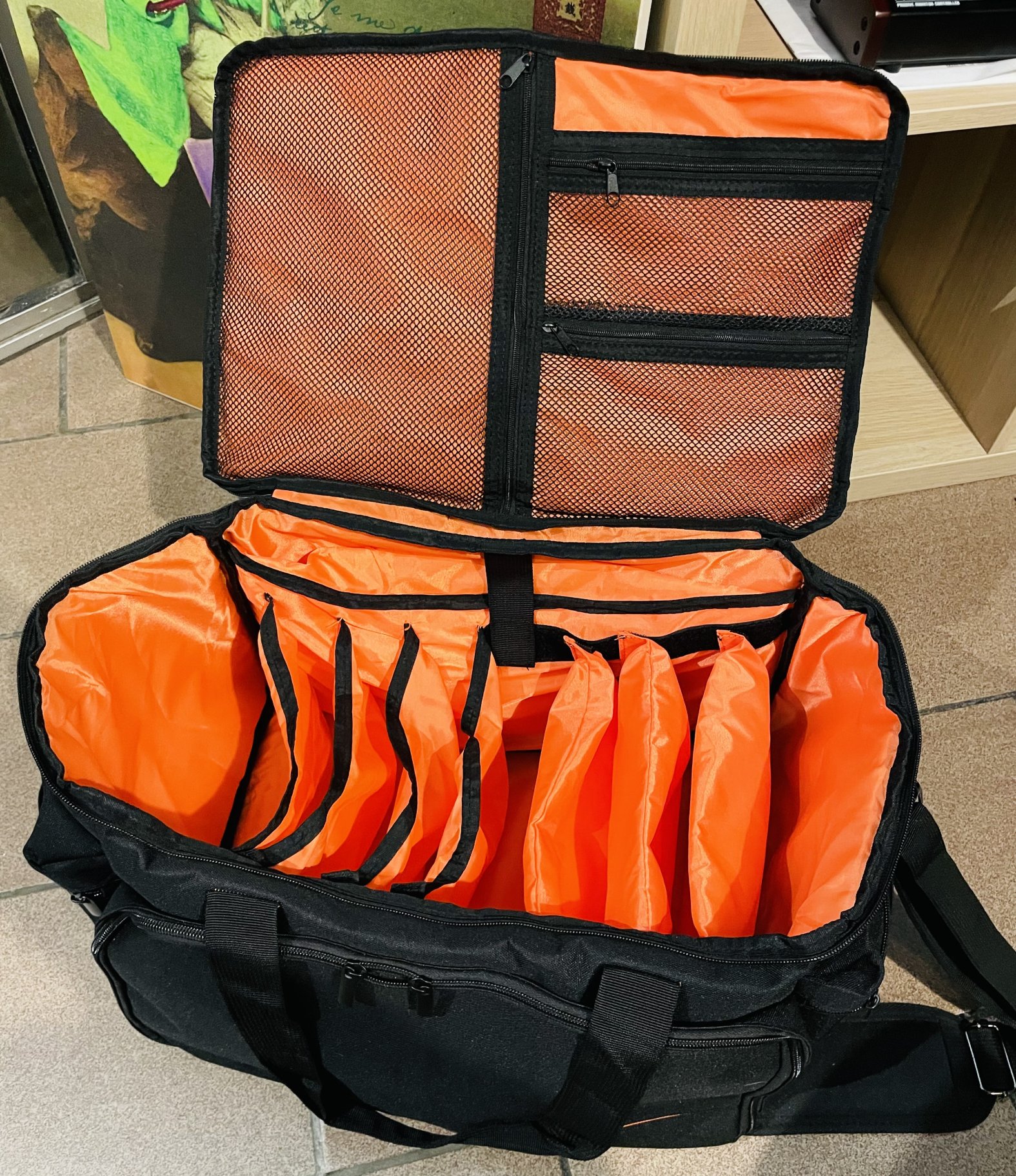 Sac rangement de câbles (noir orange)