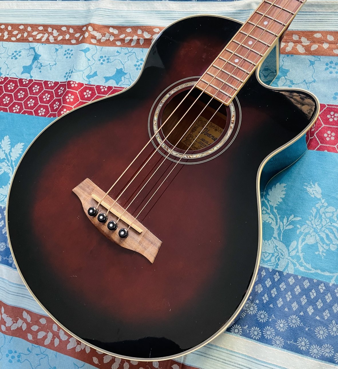 Basse électro-acoustique Ibanez AEB-10 DVS 27.01 n°J090801178, housse Tobago – Image 2