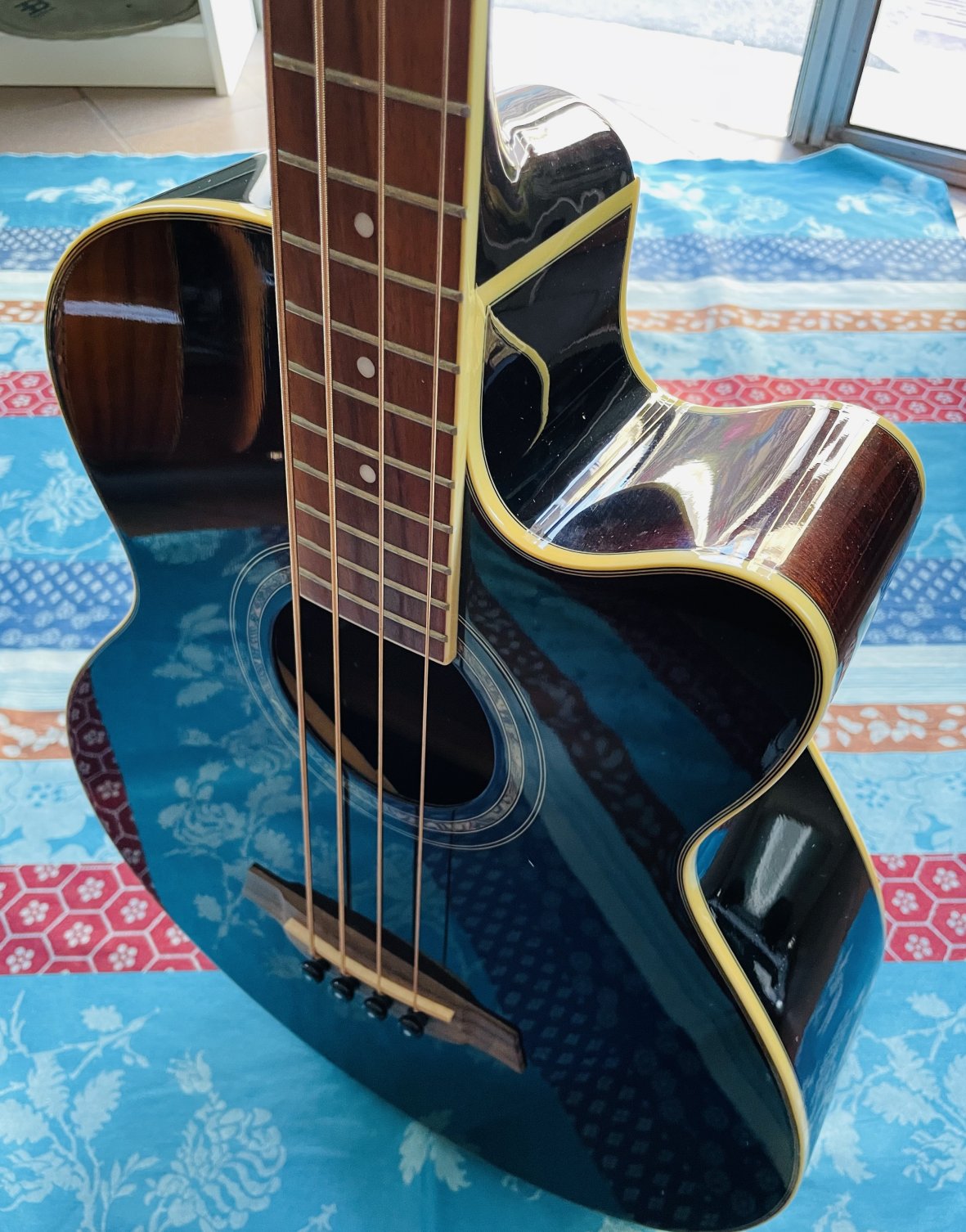 Basse électro-acoustique Ibanez AEB-10 DVS 27.01 n°J090801178, housse Tobago – Image 9