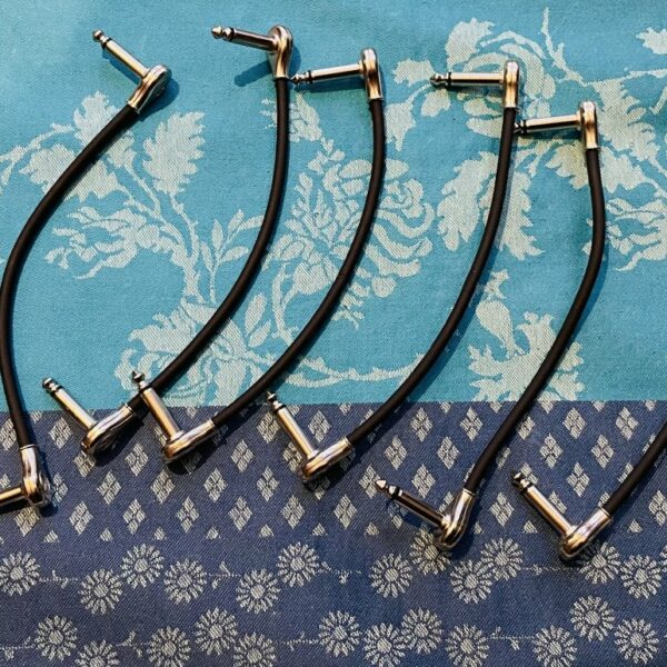 8 Câbles jack coudés mono court Kirlin PSK2 BK 20 cm (lot 60 D)