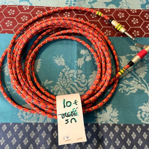 Câble jack coudé tressé rouge 5M (lot 36)