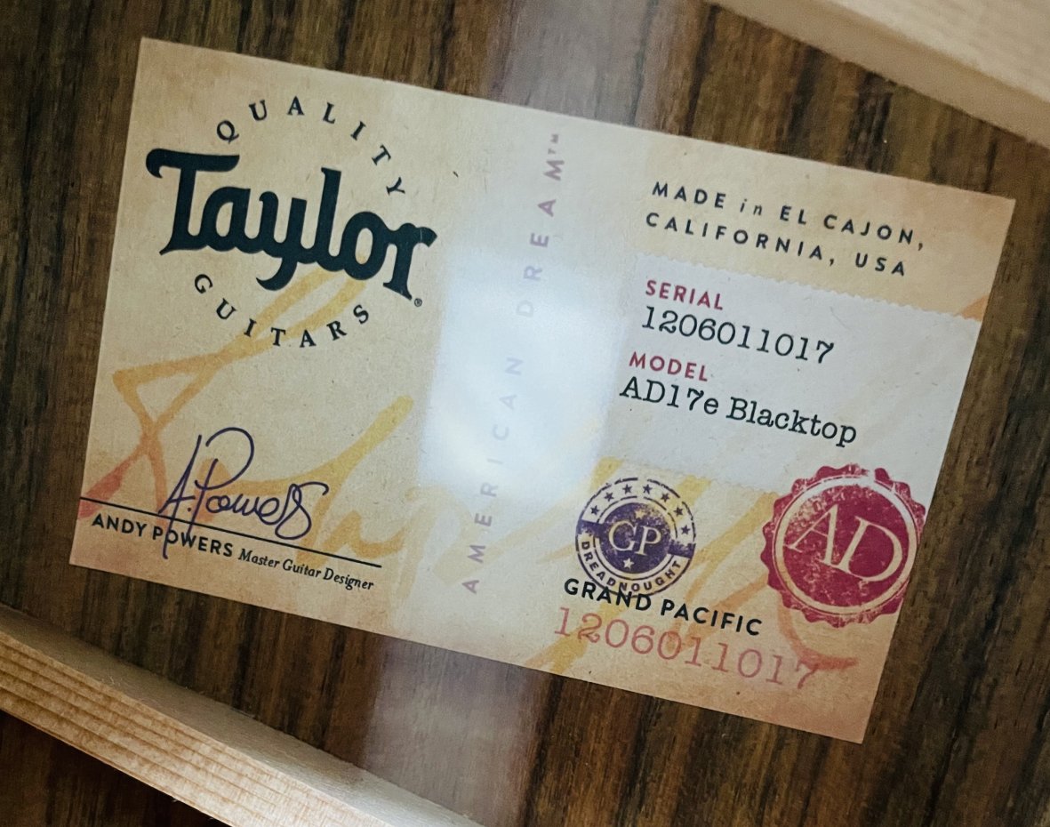 Guitare électro-acoustique Taylor AD17e Blacktop n°1206011017, housse Taylor Aerocase – Image 14