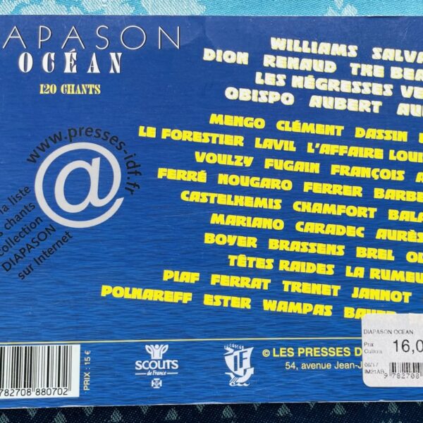 Alternative view of Livre Diapason Océan, 120 chansons
