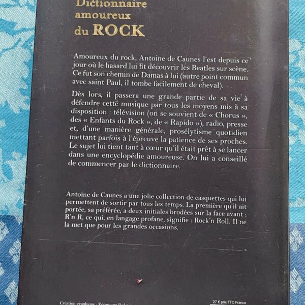 Alternative view of Livre Dictionnaire Amoureux du Rock, Antoine de Caunes, PLON