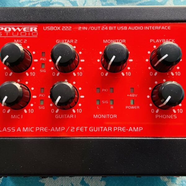 Carte son Power Studio USBOX 222 n°220500278, boite d’origine, notice