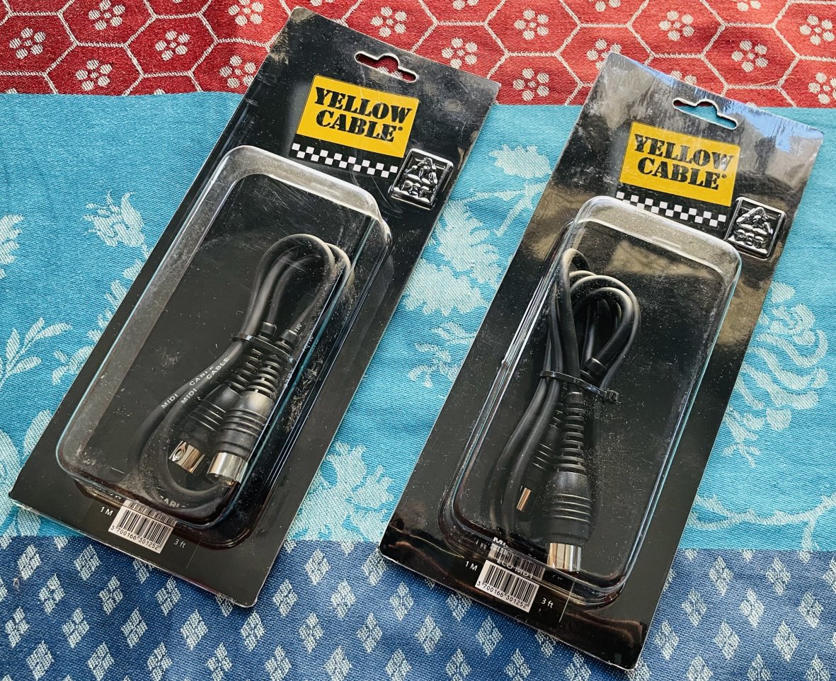 2 Câbles midi Yellow Cable ECOMD1 1M n°1 + n°2, boites d’origines