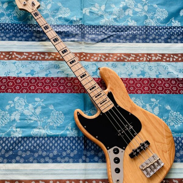 Basse électrique gaucher Harley Benton JB-75MN Natural, Vintage Series