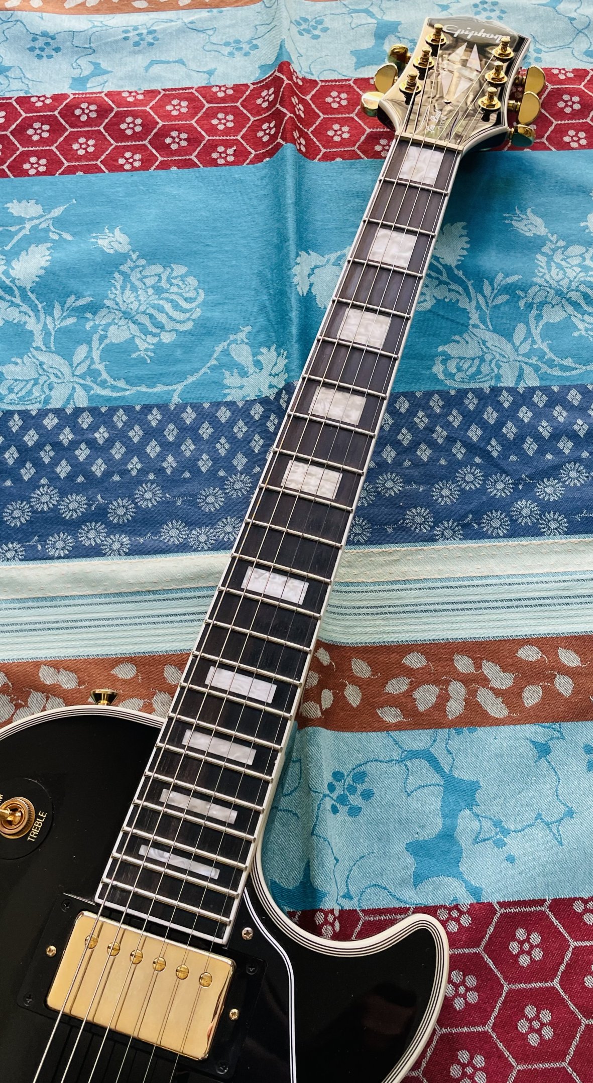 Guitare électrique Epiphone Les Paul Custom Ebony n°24061525150, étui X-tone case – Image 4