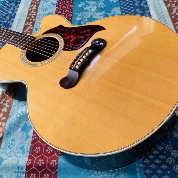 Alternative view of Guitare électro-acoustique Gibson EC-20 Stardust Natural n°91687015 (1997, USA), étui, révision luthier Thébé (21.05.26)