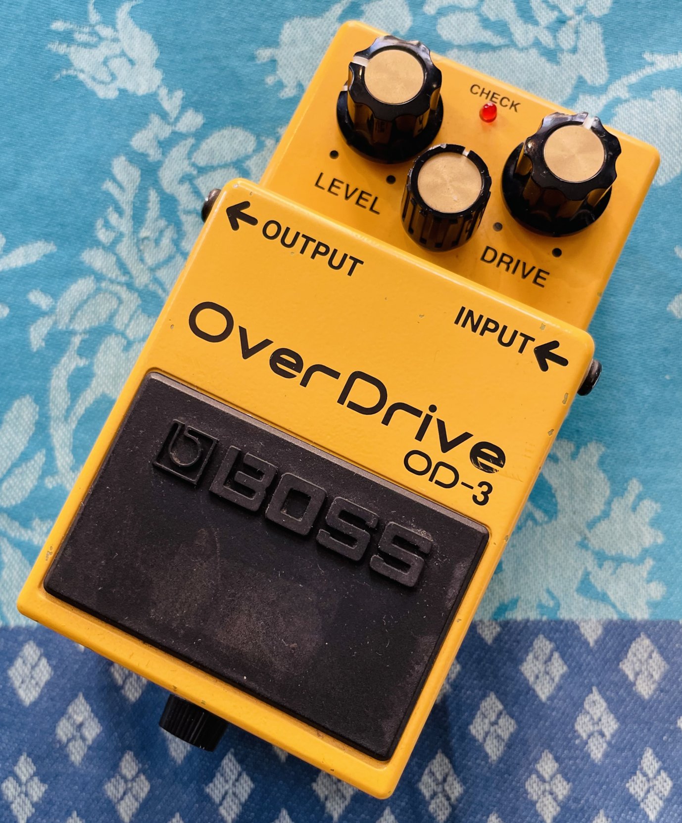 Pédale overdrive Boss OD-3 n°HW01978, boite d’origine