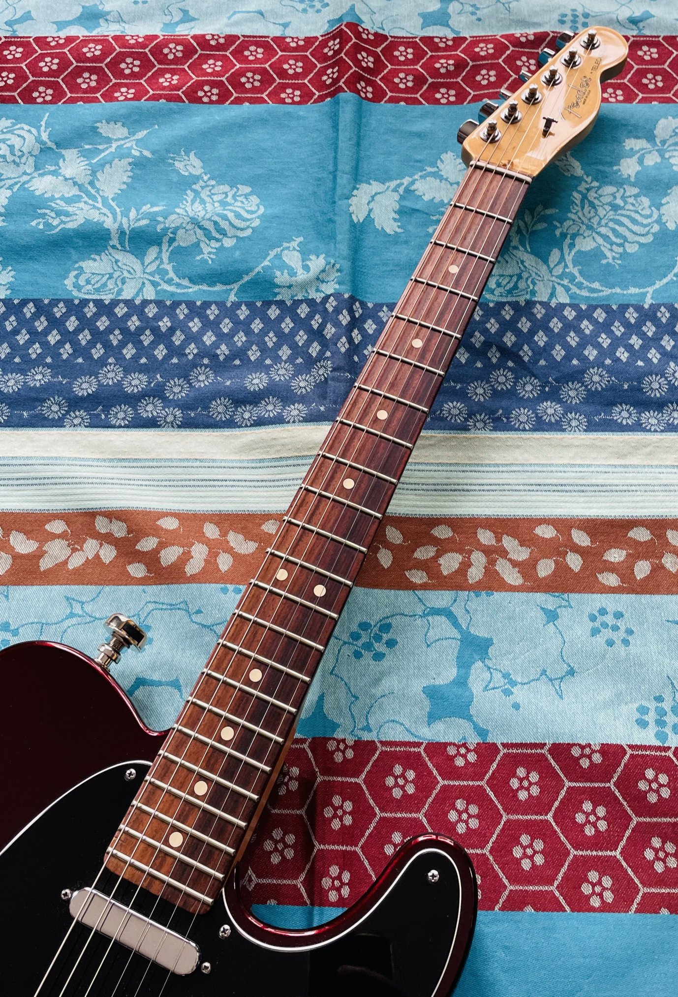 Guitare électrique Fender American Standard Telecaster TW BDM Rosewood Bordeaux Mettalic n°US14036762 (2014, USA), modèle 0113200775, étui Fender, fixation sangle straplocks – Image 5