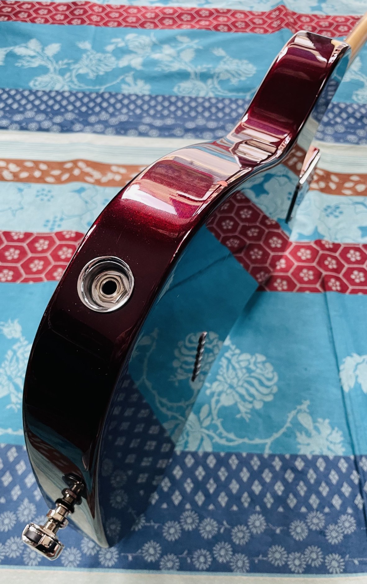 Guitare électrique Fender American Standard Telecaster TW BDM Rosewood Bordeaux Mettalic n°US14036762 (2014, USA), modèle 0113200775, étui Fender, fixation sangle straplocks – Image 6