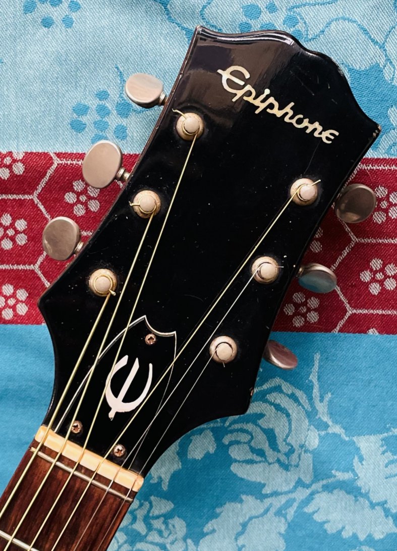 Rare guitare acoustique dreadnought Epiphone FT145 Texan n°141265 (1976/1979, Japan), révision luthier Manteau (facture 22.07.26) – Image 5